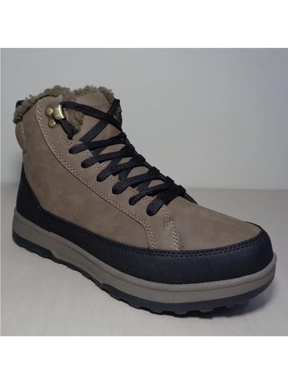 Weatherproof Mens Winter Boots Brown Faux Fur Lined Lace Up Size 11 NEW